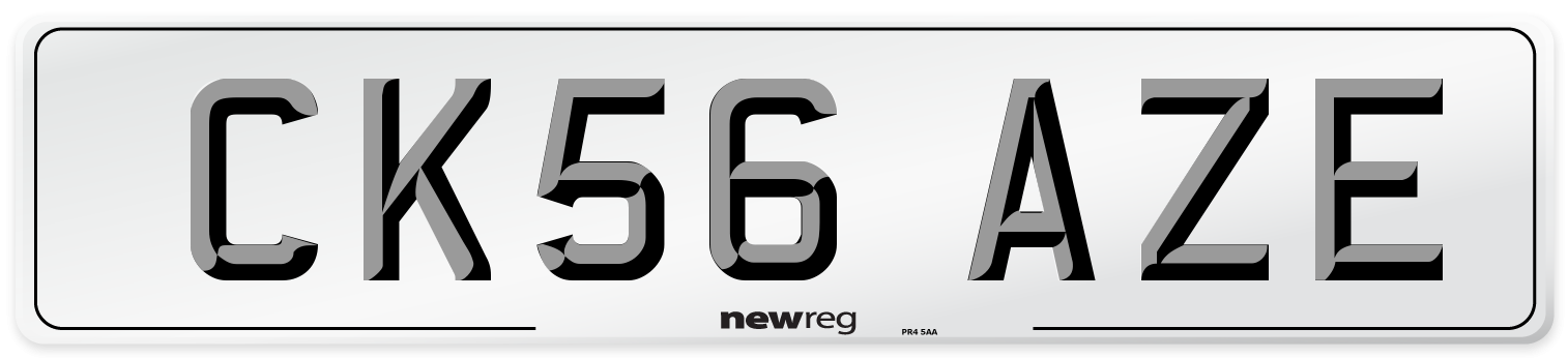 CK56 AZE Number Plate from New Reg